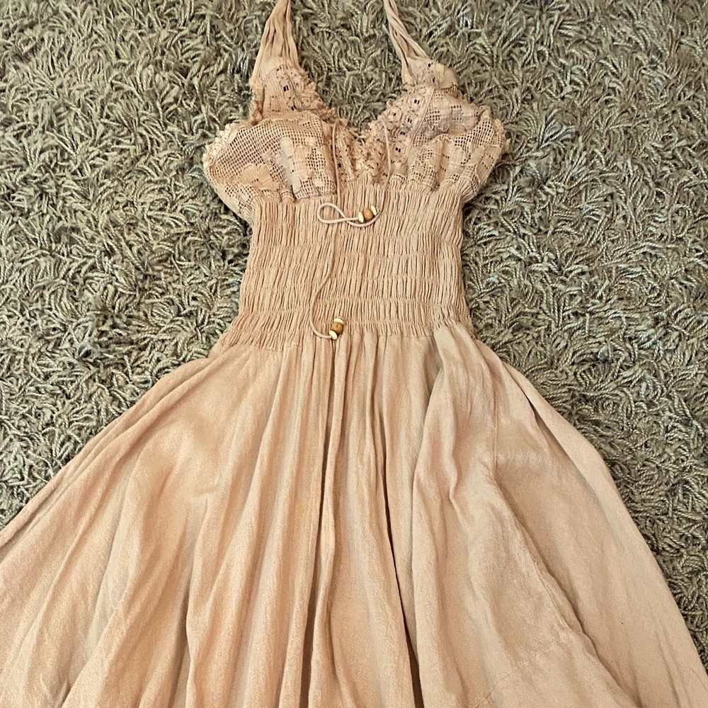 tan asymmetrical fairy dress